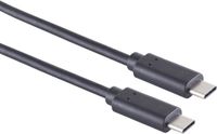 S-Impuls USB-C naar USB-C kabel - USB3.2 (tot 20 Gbit/s) - PD tot 20V/3A - video tot 4K 60Hz / zwart - 1,5 meter