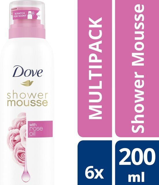 Dove Dove Rose Oil Shower Foam - x6 200 ML - Voordeelverpakking