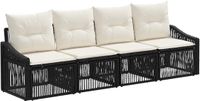 vidaXL - Tuinbank - Set - 4 - st - Zwart - poly - rattan