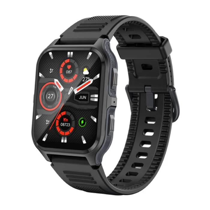 COLMI COLMI P73 Smartwatch - Siliconen Bandje - 1.9" Militaire  Sport Activity Tracker Horloge - Zwart