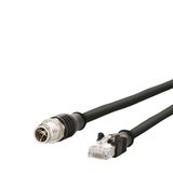 METZ CONNECT Verbindingskabel M12 ST-RJ45 ST, 4-polig X-gecodeerd, zwart, 10 m