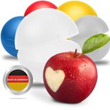 Boîte à pommes avec fermeture à clip – Boîte à pommes ronde pour l'école et le travail – Fabriquée en Allemagne et sans BPA – Boîte de conservation ou boîte à lunch parfaite – Blanc