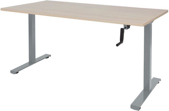 Schaffenburg Zit Sta bureau - Slinger 180x80 Eiken - alu frame