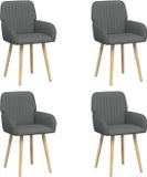 vidaXL Eetstoelen 4 stuks Stof Donkergrijs 56,5 x 50 x 87,5 cm