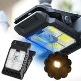 Merkloos / Sans marque Elodame B.V. Solar Cliplamp - Solar Tuinlamp - LED Sensorlamp - Buitenverlichting - Met Bewegingssensor En Lichtsensor - Wit Licht - IPX4 - Zwart