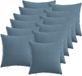 vidaXL - Kussensloop - 12 stuks - HEERLEN - Jeans Blauw - 40 x 40 cm - Katoensatijn