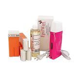 EpilWax Kit d'Épilation Royal Complet avec: chauffe cire professionnelle 4 Roll-On de cire 100 ml à l'Argan, 100 bandes épilation, 1 flacon de 250 ml huile après épilation - (Royal Série l'Argan 4)