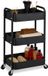 Relaxdays keukentrolley, 3 laags, staal, serveerwagen, badkamer, kantoor, 71,5x43,5x29,5 cm, opbergtrolley, zwart
