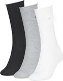 Calvin Klein Damessokken Classic Rolltop 3-Pack Wit/Grijs/Zwart