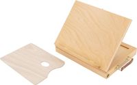 ECD Germany chevalet avec tiroir et palette de mélange Naturel en bois