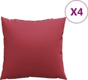 vidaXL - Bankkussens - 4 stuks - Wijnrood - 60x60 cm - Stof