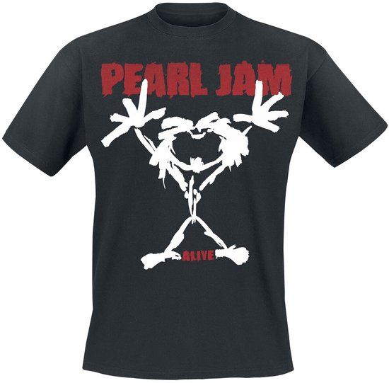 Pearl Jam Stickman Heren T-shirt - Zwart - XXL