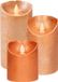 Anna's Collection LED kaarsen/stompkaarsen - 3 stuks - koper - 10, 12,5 en 15 cm