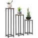 Lot de 3 supports pour pot de fleurs, porte-plantes carrés empilables - 21 x 21 x 50/70/90 cm - Acier