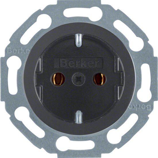 Hager Berker Wandstopcontact 474521 - Zwart