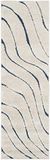 Safavieh Florida Shag Collection Hoogpolig tapijt voor woonkamer, eetkamer, slaapkamer, crème en blauw, 69 x 152 cm