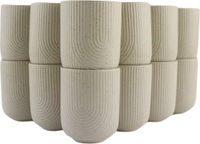 OTIX Koffiekopjes - Zonder Oor - Set van 12 - 190ml - Aardewerk - Beige