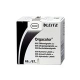 Leitz Orgacolor 66001000 Signkaart voor nummers, 500 stuks, wit