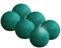 Bolsius - Glanzende bolkaarsen - 6 Stuks - Groen - 7cm - 16 Branduren