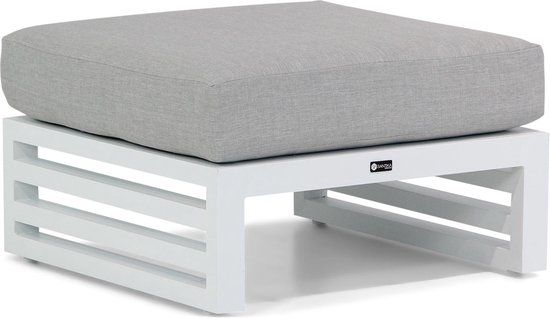 Santika Jaya 3-delige Chaise Longue Loungeset - Wit - Aluminium - Met Kussens