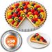 KADAX Tartelette vormpjes van verzinkt en anti-aanbaklaag, quichevorm in 3 maten, fruitcakevorm, ronde fruittaartvorm (diameter 30 cm, zilver)