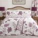 Dreams & Drapes Paarse Bloemen Dekbedovertrekset - Kingsize (230 x 220 cm) - Pruim Damast - Wit en Paars - Traditioneel/Vintage Beddengoed in Donkerpaarse Pruim