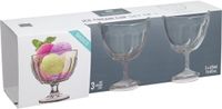 Excellent Houseware IJcoupes / dessert serveer schaaltjes - op voet - set 3x stuks - glas - 425 ml