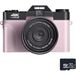 Aiorber 4K-digitale camera, 48 MP, autofocus, beeldstabilisatie, 180 graden kantelbaar scherm, 16x digitale zoom, 32 GB, roze