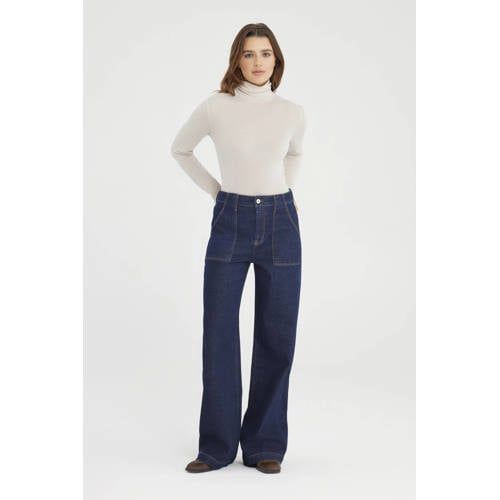 Cup of Joe Denim high waist wide leg jeans dark blue denim