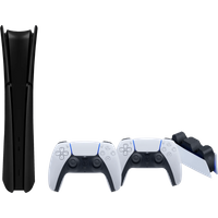 Sony PS5 Slim Digital Edition Bundle: Black Covers, White Controller & Charging Station
