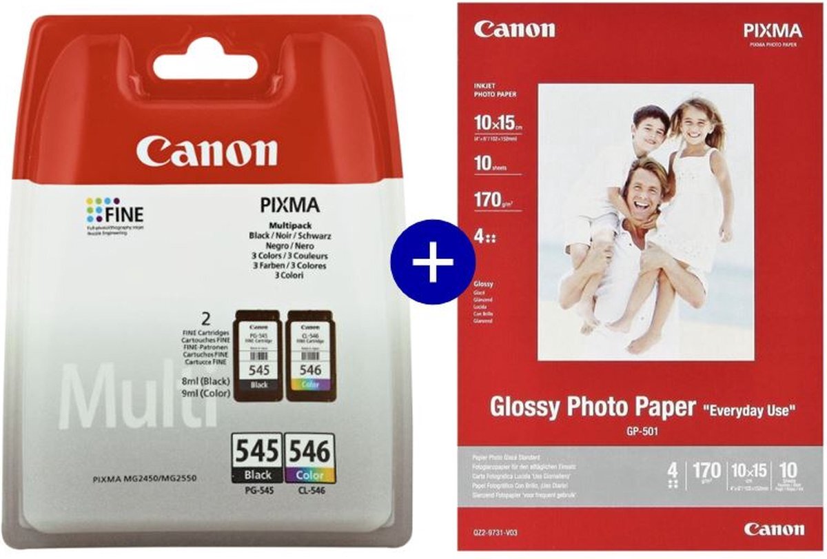 Canon PG-545 & CL-546 - Inktcartridge - Incl. Fotopapier