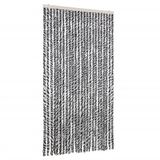 vidaXL Vliegengordijn 100x200 cm Chenille Grijs en Zwart-wit