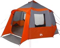 vidaXL Cabin Tent 12-Person 10-Person Grey and Orange