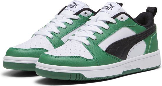 PUMA Rebound V6 Lo Jr Unisex Sneakers - PUMA White-PUMA Black-Archive Green