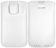 Mumbi Echt leren hoesje compatibel met Lenovo Moto Z2 Play Case Leather Case Wallet, White