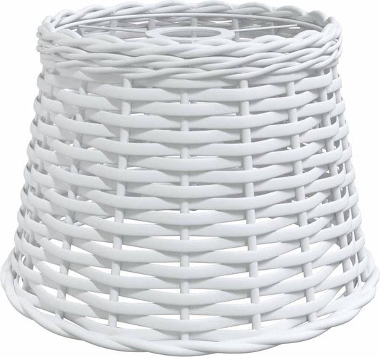 vidaXL Plafondlampenkap Ø25x17 cm wicker wit