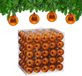 Relaxdays kerstballen set van 100 - Ø 6 cm - glanzend - kunststof - oranje