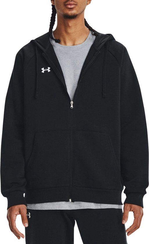 Under Armour UA Rival Fleece FZ Hoodie Heren Sportvest - Zwart - Maat L