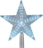 Lumineo Lichtgevende kerstboom piek - ster vorm - 23 cm - helder wit - knipper functie