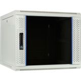 DSIT 9U witte wandkast met glazen deur 600x600x500mm (BxDxH)