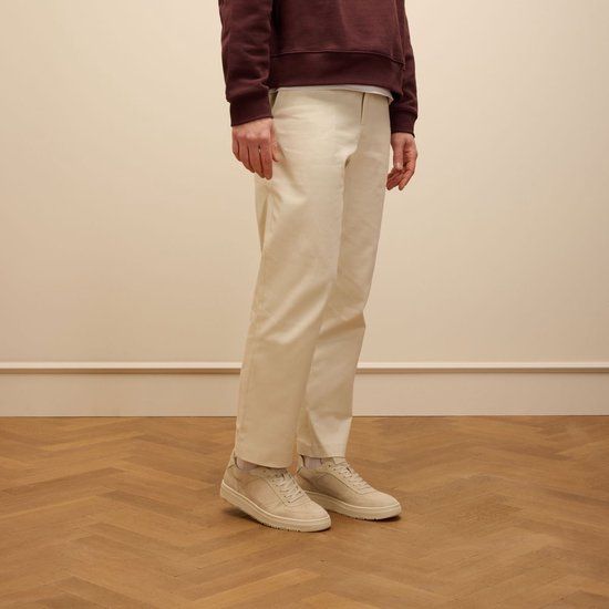 Manfield - Heren - Licht grijze suède sneakers - Maat 44