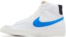 Nike Blazer Mid 77 Vintage Blanc Photo Bleu Clair Noir Voile - Taille 44.5