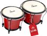 XDrum Bongos Club Wijnrood, 2 trommels ("macho" en "hembra"), Hout: berk