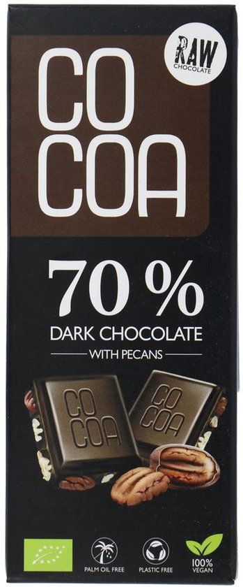 Cocoa Surovital Cocoa 70% Dark Chocolate Pecan Reep