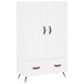 VidaXL Hoge kast, wit, 69,5 x 31 x 115 cm, bewerkt hout