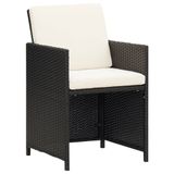 vidaXL 11-delige Tuinset met kussens, polyrattan, zwart