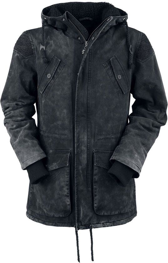 Rock Rebel by EMP Donkergrijze parka met koord - Heren - XXL