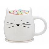 Premier Housewares Ivoor Kat Beker & Covaster, 380 ml
