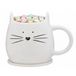 Premier Housewares Ivoor Kat Beker & Covaster, 380 ml