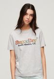 Superdry Rainbow T-shirt met logo en relaxte pasvorm - Dames - T-shirts - Glacier Grey Marl - UK10-EU38